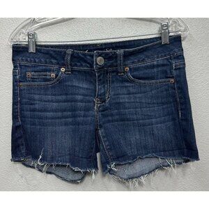 American Eagle Low Rise Denim Jean Shorts Dark Wash Size 4 Y2K McBling Mallcore
